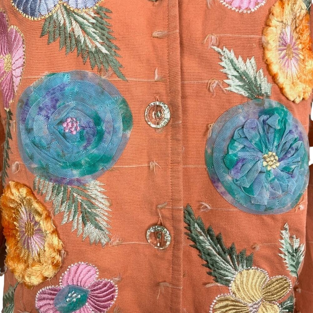 INDIGO MOON Embroidered Lined Blazer Jacket sz S - Picture 5 of 16